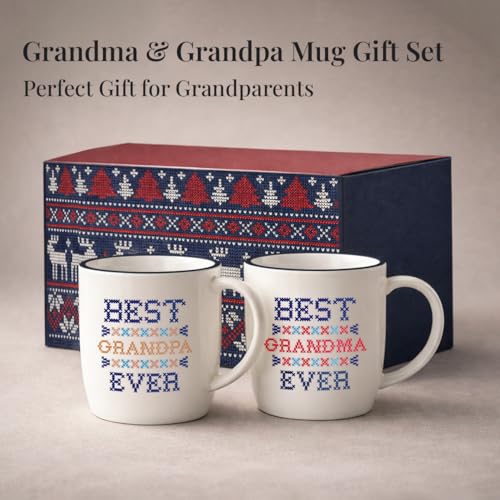 Triple Gifffted Worlds Best Grandparents Coffee Mugs Gift Set, 13oz Ceramic - Image 2