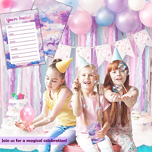 Raykeeplus Birthday Invitations Birthday Invitations Girl (Cards With Envelopes) -Birthday Party Invitations For Girls, Kids, Adults, Party Supplies 6.3 Inches X 4.3 Inches-Watercolor #TOP1