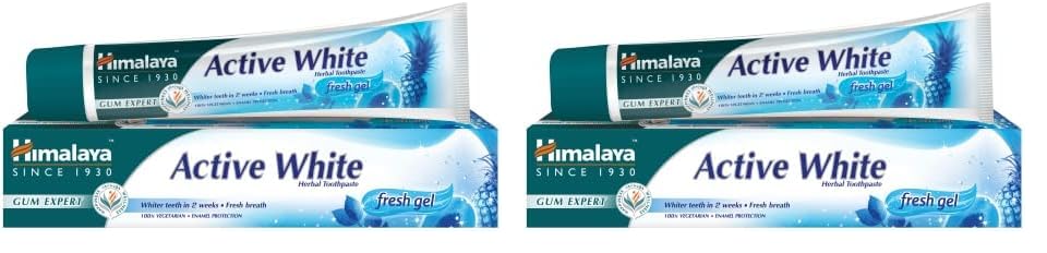 Himalaya Active white Gel | Herbal toothpaste with fruit enzymes |Teeth whitening |Anti bacterial...