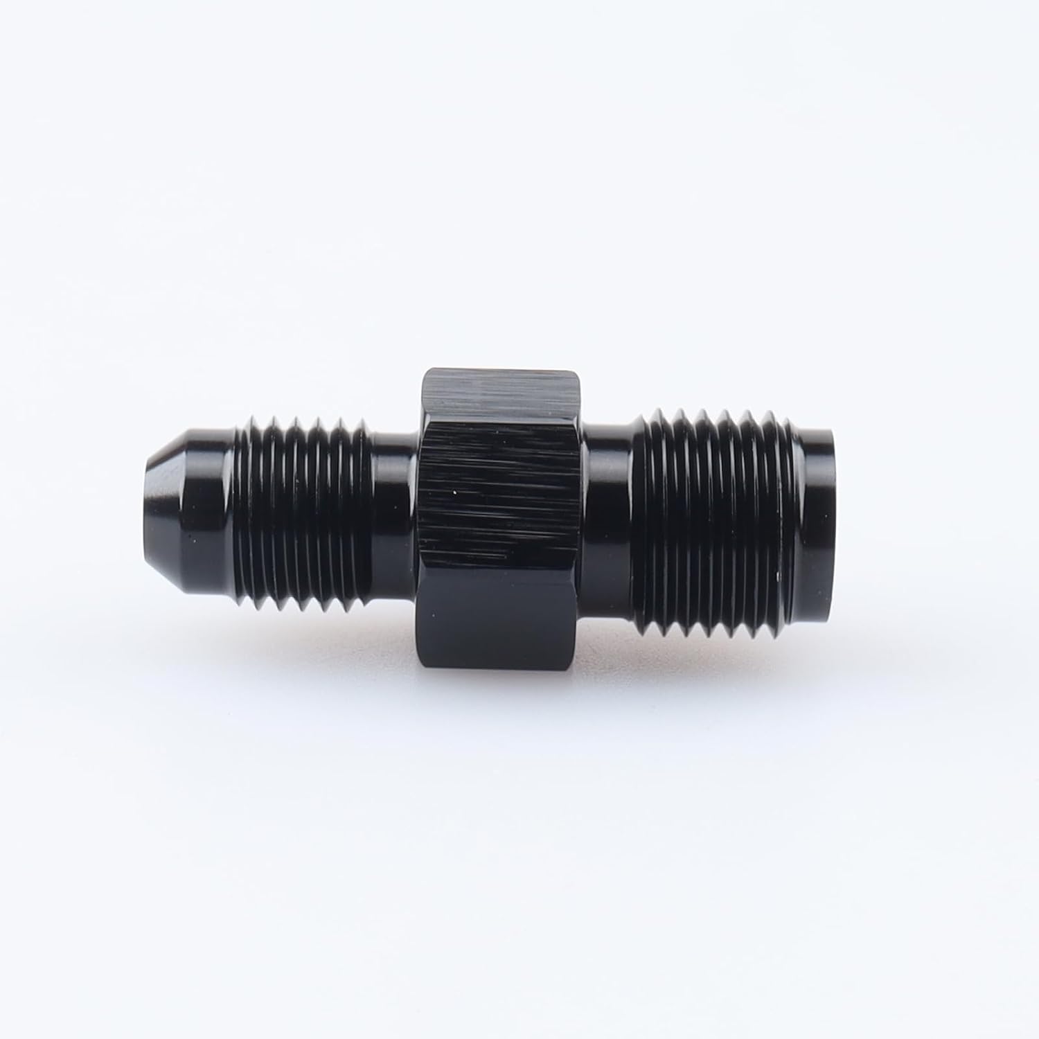 AC PERFORMANCE 7/16 x 24 Male Inverted 1mm Oil Feeding to 3/8 x 24 Male Fitting Adapter Aluminum Black