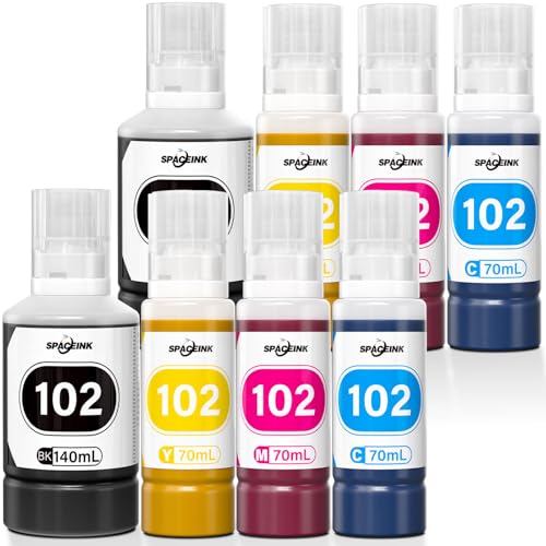 Tinte 102 Multipack 2 Sätze Kompatibel für Epson ET-2850 ET-4750 ET-4850 ET-2750 ET-2856 ET-3850 ET-4856 ET-15000 ET-3750 ET-2700 ET-3700 ET-2751 ET-2756 Drucker (2 Schwarz 2 Cyan 2 Magenta 2 Gelb)