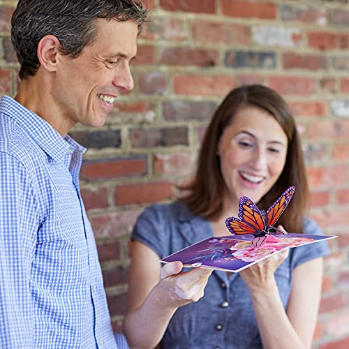 Lovepop Monarch Butterfly Pop Up Card, 5X7-3D Greeting Card, Birthday Pop Up Card, Spring & Nature Card, Card For Mom Or Wife, Pop Up Anniversary Card, Thinking Of You #TOP4