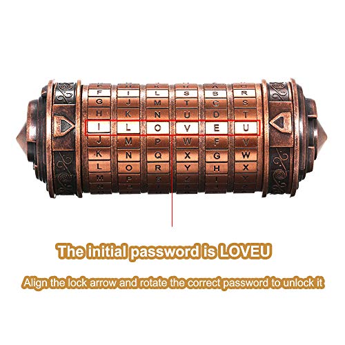 yorten Mini Cryptex Locks Alphabet Password Cylinder Code Toys Wedding Gifts Valentines's Day Interesting Creative Romantic Birthday Gifts Three Kinds of Types