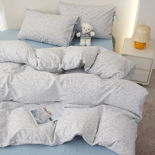 Image of LifeTB Vintage Cottagecore Comforter Botanial Flowers Full Comforter Set, Aesthetic Coquette Floral Bedding Comforter Set for All Seasons, Farmhouse Botanical Comforter with 2 Bowknot Pillowcases