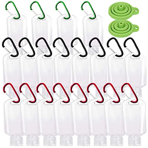 Travel Bottles with Keychain, 2oz/50ml Portable Plastic Travel Bottles - Leakproof Squeeze Bottles with Flip Cap - Empty Refillable Containers for Hand Sanitizer Conditioner Body Wash Liquid etc