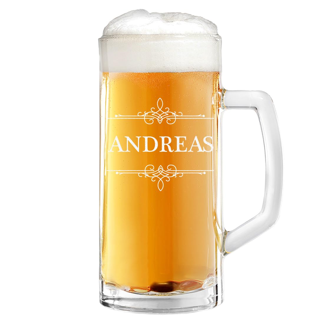 Coffret cadeau de 2 pièces : 1 chope à bière de 0,5 l + 1 boîte en bois avec gravure – Cadeau d'anniversaire et d'anniversaire – Verre à bière pour amis – Chope à bière avec trait de remplissage –