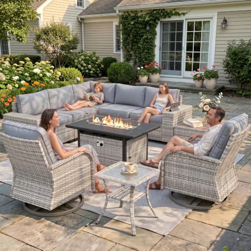 Outdoor Patio Furniture Set PE Wicker Rattan...