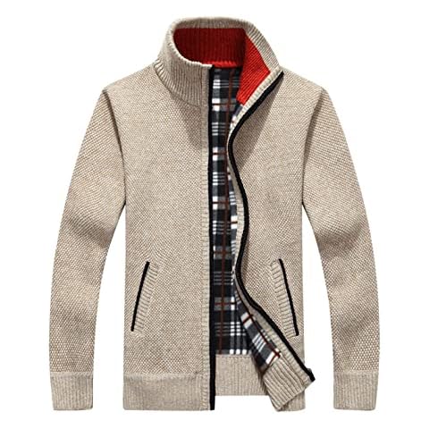 Sukany Men's Casual Stand Collar Cardigan Cover