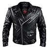 Alpha Black Leather Motorcycle Jacket – Motorcycle Armour with Genuine Biker CE Armor for Shoulder, Back & Elbows, Mens Biker Jacket for All Season with Concealed Carry | 3XL (Black) #5