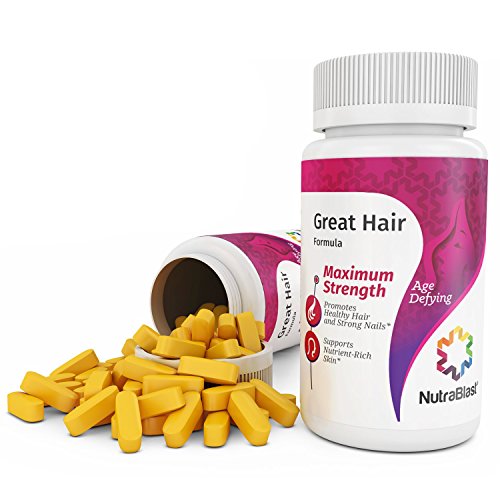 NutraBlast Great Hair Complete Essential Nutrients Formula with Biotin, Folic Acid, and Ginkgo