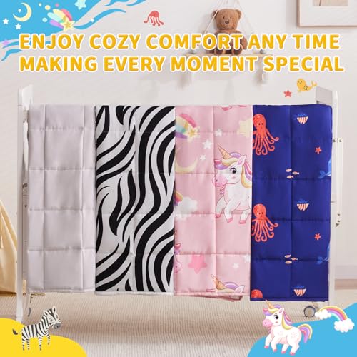 anfie Weighted Blanket Kids (36"x48" 5lbs) Weighted Blanket Cooling Blanket for Sleeping,Throw Size Breathable Blanket with Premium Glass Bead(White Zebra)