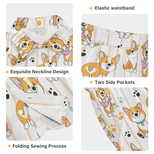 Image of visesunny Funny Boy's 2 Pieces Shirt and Short Set Casual Shirts Short Sleeve Beach Shorts Summer Outfits for 3-10 Years Kids