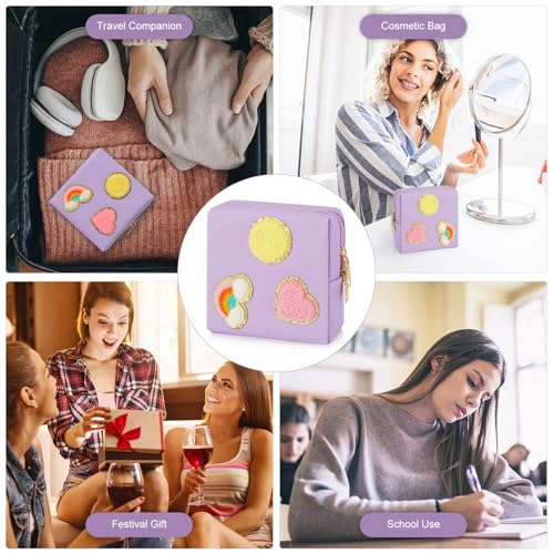 Image of airogym Period Bag for Ladies, Sanitary Napkin Storage Bag, Functional PU Leather Sanitary Pad Bags for Panty Liners, Tampons, Menstrual Cup Pouches, Sanitary Pads Organizer