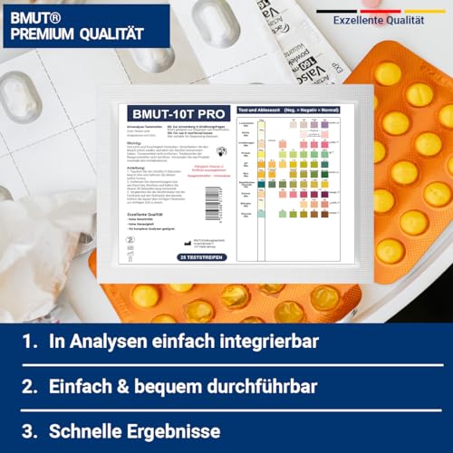 25x Gesundheitstest 10in1 Urin mit 10 Indikatoren für Ernährung & Bewusstsein Analyse Teststreifen – Glucose, Ketone - Urinanalyse für Zuhause
