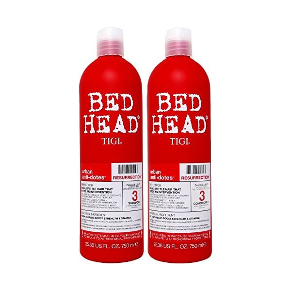 TIGI-Bed-Head-Resurrection-ShampooConditioner-2536oz-Set Bed Head by TIGI Urban Antidotes Resurrection Shampoo and Conditioner for Damaged Hair 25.36 fl oz 2 count