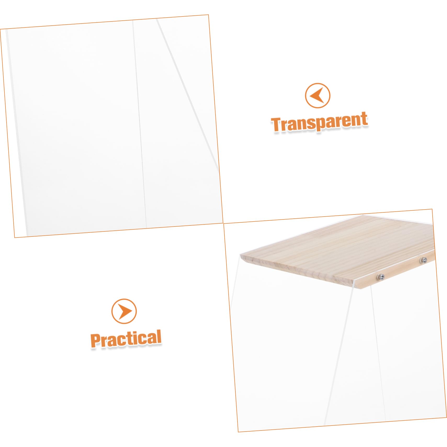 Amosfun Mobile in Legno e Acrilico Trasparente Porta Dischi Vinile Design Minimalista per Organizzare CD e Cassette, per Arredamento Desktop Moderno