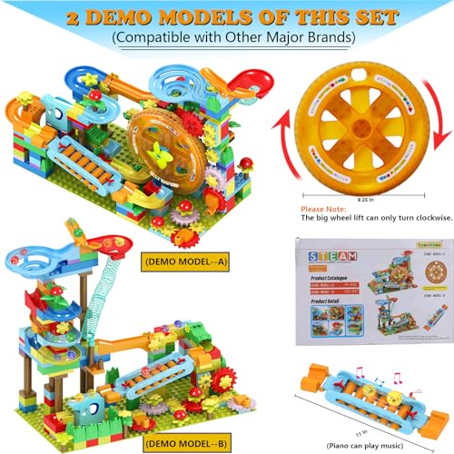Montessori Marble Run Building Blocks for Kids Ages 4-8, STEM Learning Gift