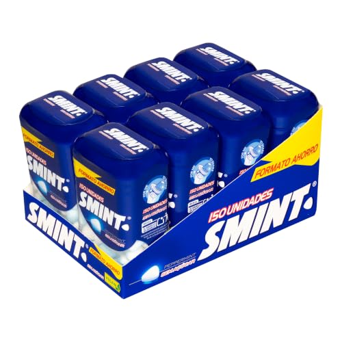 SMINT Bote Sabor Menta, Caramelos Comprimidos Sin Azúcar, Pack 8 uds