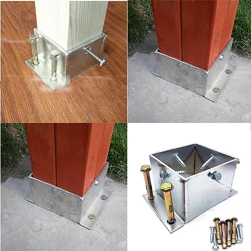 Ancrage carré inox 135mm pour poteau : la fixation durable des terrasses élégantes - 3