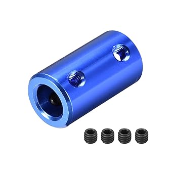 uxcell 7mm to 8mm Bore Rigid Coupling Set Screw L25XD14 Aluminum Alloy,Shaft Coupler Connector,Motor Accessories,Dark Blue