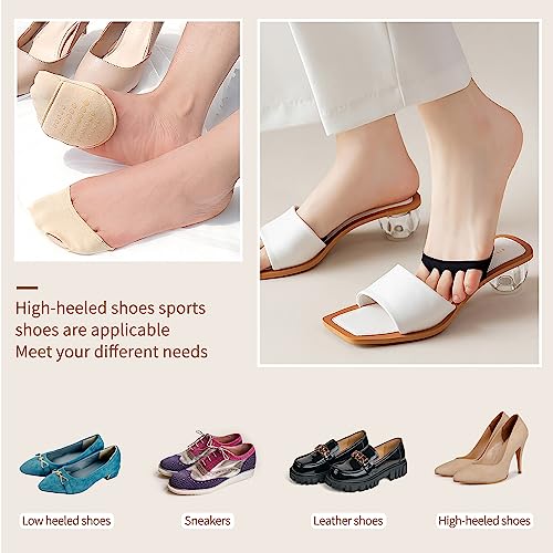 Image of 4 Pairs Metatarsal Pads Ball of Foot Cushions Honeycomb Fabric Forefoot Pads for Women High Heels Shoes Foot Pads Invisible Soft Toe Pads Reusable Sock Cushions Pads for Pain Relief Men