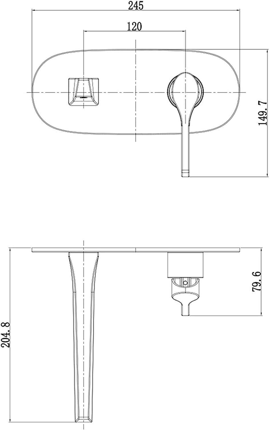 Bateria umywalkowa, bateria łazienkowa z litego mosiądzu, baterie łazienkowe naścienne, bateria umywalkowa podtynkowa, bateria umywalkowa, bateria ścienna do umywalki łazienkowej, zawiera dekoracyjną