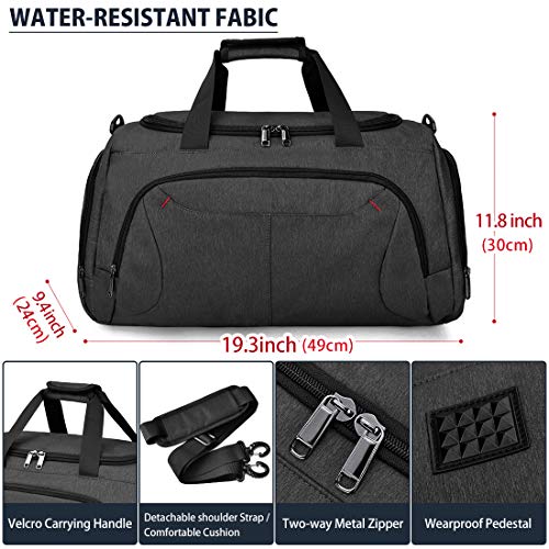 Gym Duffle Bag Waterproof Large Sports Bags Travel Duffel Bags with Shoes Compartment Weekender Bag with Toiletry Organizer Bag