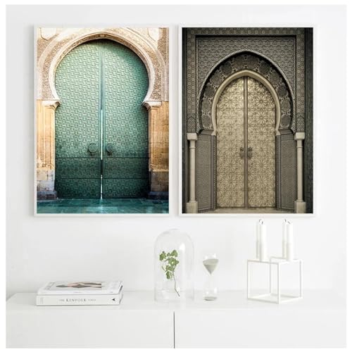 Vieille porte toile peinture pour rénover votre décoration murale islamique 60x80cm