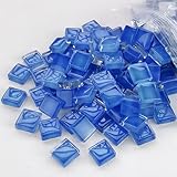 Mosaik Fliese Mosaik Glas Fliesen 1kg/1200pcs 1x1x0.4cm für Kunsthandwerk Herstellungsprojekte Hausdekor DIY Projekte-Blue
