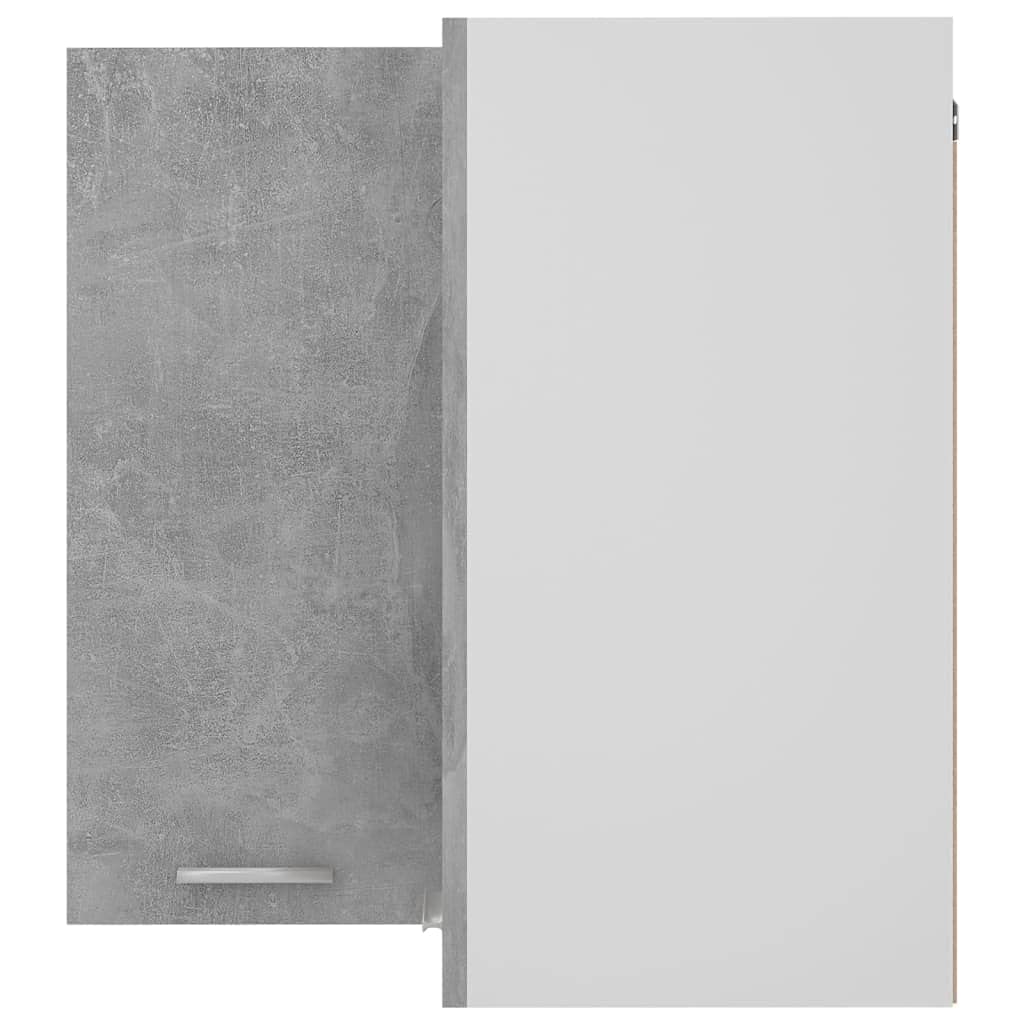 Tomostar Meuble d'angle Haut de Cuisine, Armoire Suspendue Cuisine Armoire d'angle Suspendue Lyon Gris béton Bois d’ingénierie 57 x 57 x 60 cm