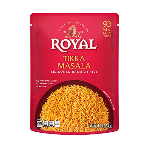 Authentic Royal Ready To Heat Rice, Tikka Masala, 4 Count #TOP20