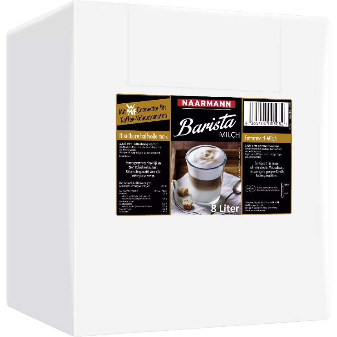 Mit Pufai Grocery, Naarmann Barista fettarme H-Milch mit WMF Conector 1,5% Fett Barista Milch 8000 milliliter X 3 STÜCK
