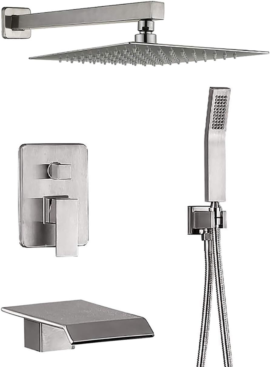 One-Day Sale: Up to 50% Off DMDMBATH Shower System Brushed Nickel Shower Faucet Set 3-Function Bathroom Shower Fixtures with Waterfall Tub Spout Wall Mount 10 inch Rain Shower Head (Brushed Nickel)… Black Friday - 60% OFF DMDMBATH Shower System Brushed Nickel Shower Faucet Set 3-Function Bathroom Shower Fixtures with Waterfall Tub Spout Wall Mount 10 inch Rain Shower Head (Brushed Nickel)…