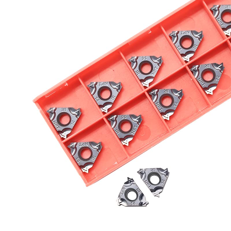 Tool Part for 16IRM 14 NPT Thread 10pcs 16IR 14 NPT 60 Angle Thread Turning Tool Tungsten Insert Threading Lathe (Shank Diameter: 16IRM 14 NPT)