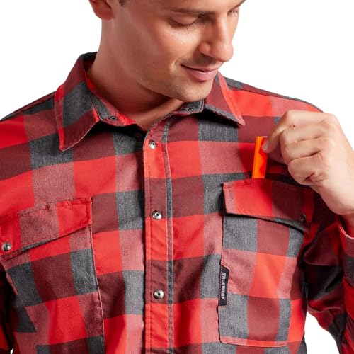 TRUEWERK Men's Tech Flannel - Durable Work Shirt with Snap Buttons4