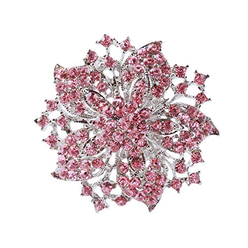 Lkeep vintage crystal rhinestones flower shaped brooch pin elegan…