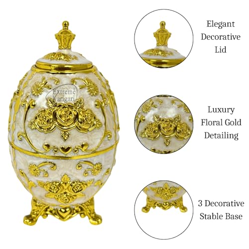 Image of Luxury Decorative Toothpick Holder - Handmade Gold Enamel Faberge-Style Dispenser | Dining Table Decor | Unique Gift