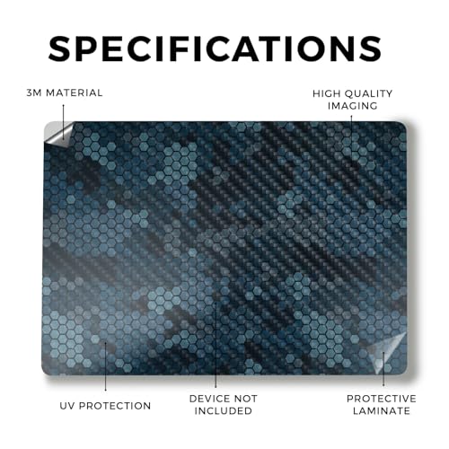 Image of Carbon Fiber Laptop Skin Compatible with Alienware M18 R2 (2024) - Blue Hexa Camo - Premium 3M Vinyl Protective Wrap Decal Cover - Easy to Apply | Crafted in The USA by MightySkins