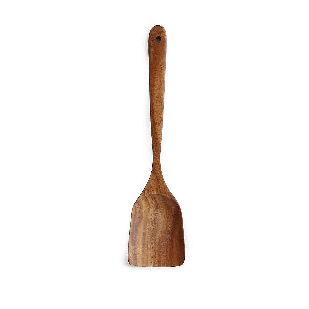Teak Kitchen Utensils,Wooden Spatula Turner Kitchenware Nonstick Pan Cookware Natural Utensils Handcrafted Cutlery Tool (Brown)