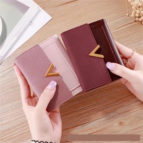 Women Wallet Short Female Purse Women Girl Card Holder Wallet Credit Card Holder Case Bags Coin Purse(Pink)3