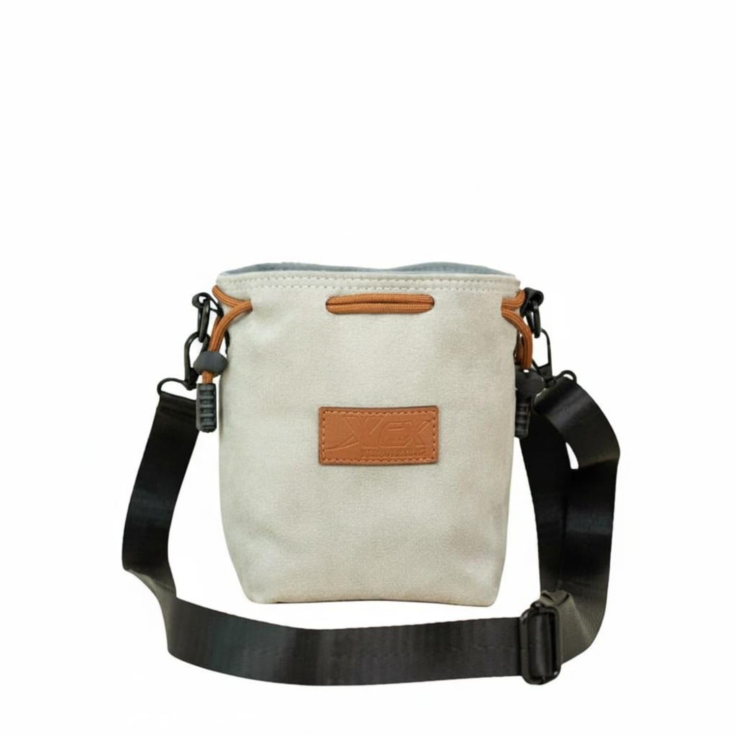 portable design drawstring camera pouch shockproof padded camera liner bag suede-like material for photographers, travelers, travel, outdoor, gray, s w strap