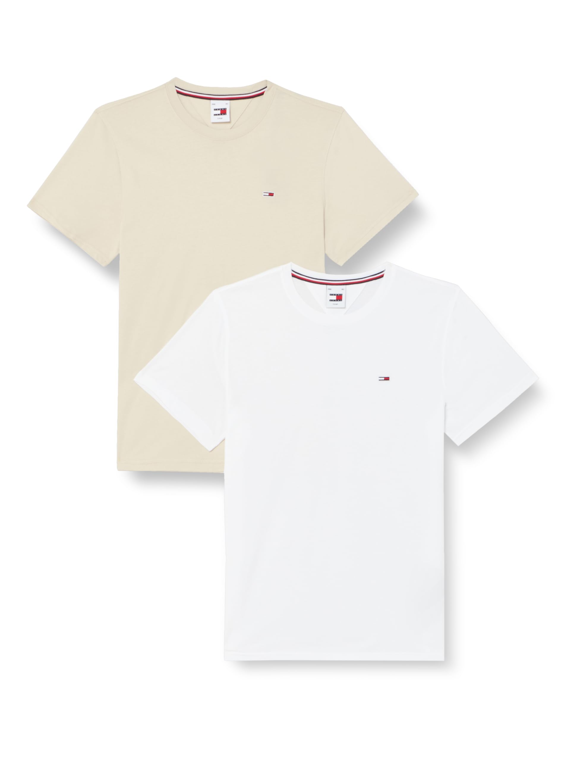 Tommy Jeans Pack de 2 Camisetas de Manga Corta para Hombre Algodón