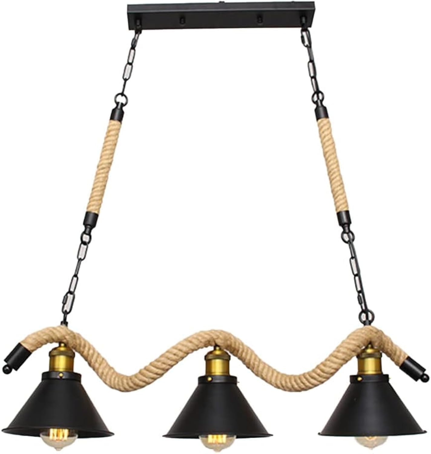 Retro 3-Light Rope Chandelier