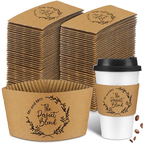 Jingmore 200 Pcs Wedding Coffee Cup Sleeves Custom Disposable Hot