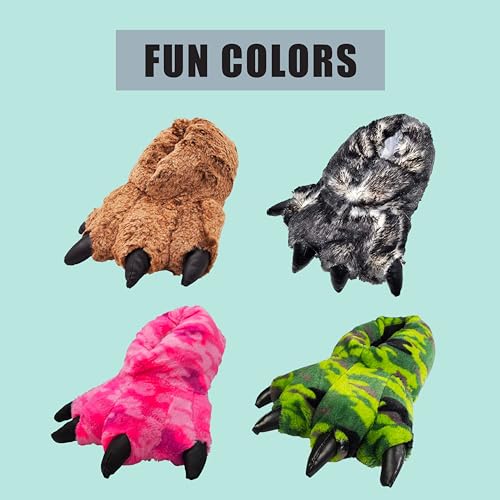 NORTY Stuffed Furry Animal Claw Paw Slippers for Toddlers, Kids, and Adults - Cozy Plush Design - Perfect for Boys, Girls, Men, and Women - House Footwear4