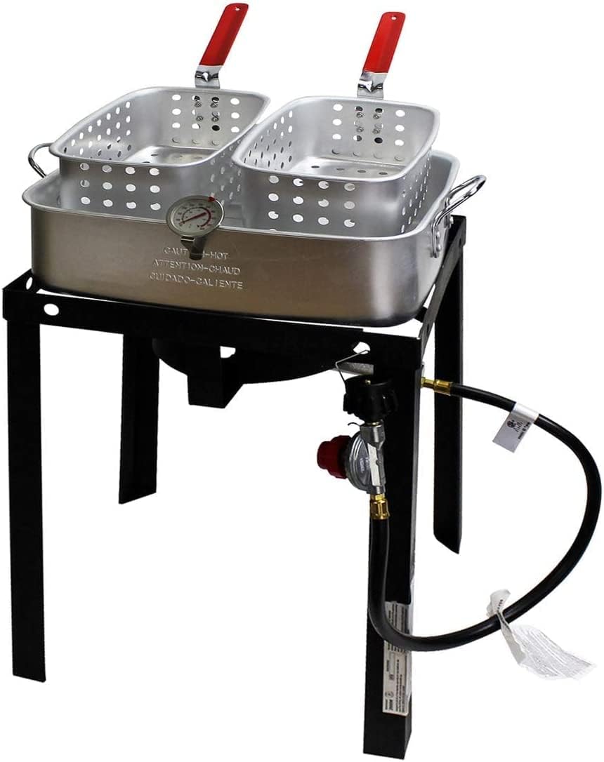 Bayou Classic 700709 Stainless Steel 3 Basket Deep Fryer