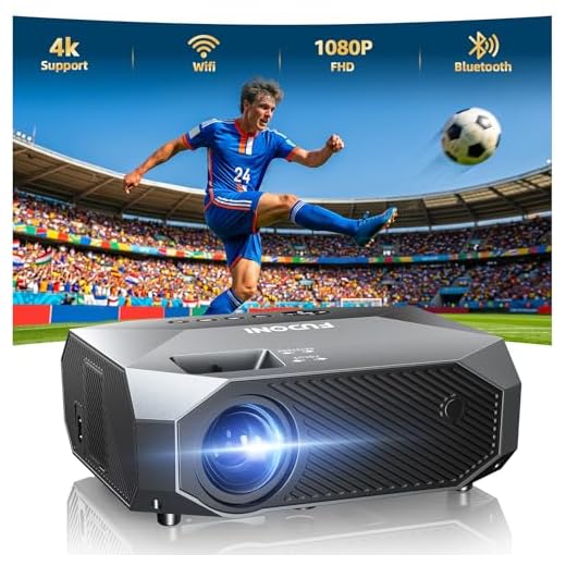 FUDONI Projector with WiFi and Bluetooth, Native 1080P Outdoor Movie Projectors 4k Supported, Highlight Portable Home Theater Projector Max 300", Indoor&Outdoor Use