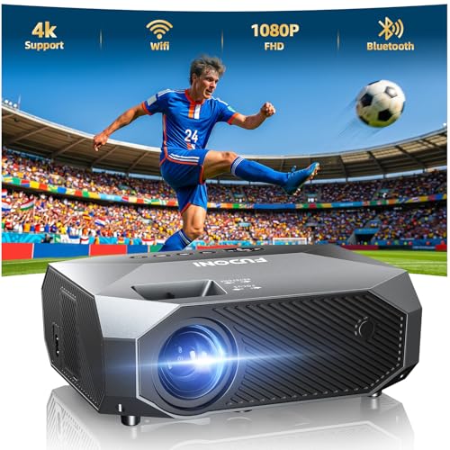 FUDONI Projector with WiFi and Bluetooth, Outdoor 4K Support 18000L Projector HD 1080P Max...