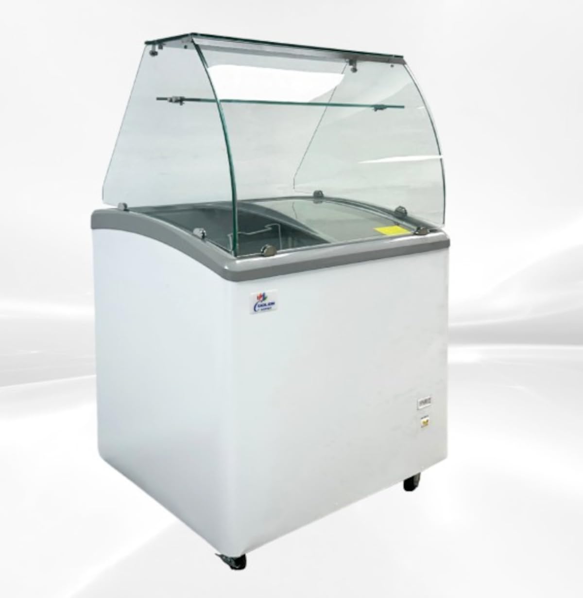 Gelato Freezer Display Case Dipping Cabinet Pan Ice cream showcase Curved Clear Glass 31"