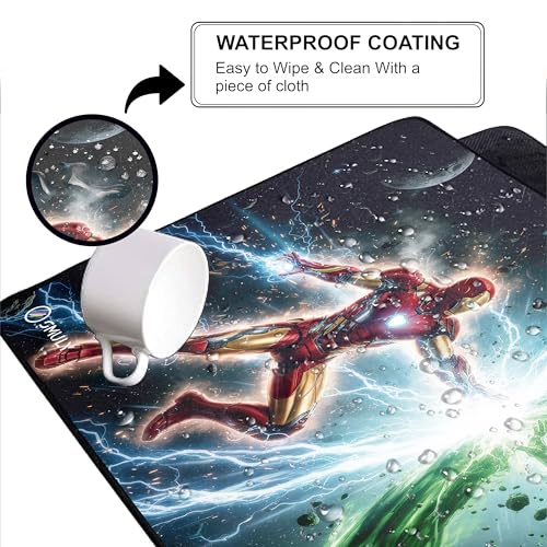 Image of Large Cosmic Energy Clash Gaming Mouse Pad Desk Pad Table Pad (58.5 x 28 cm, 2mm Thick) - Extended Large Desk Mat, Waterproof, Anti-Slip Rubber Base, Smooth Surface Keyboard & Laptop Pad